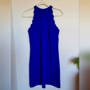I.N. blue scalloped arm mini dress